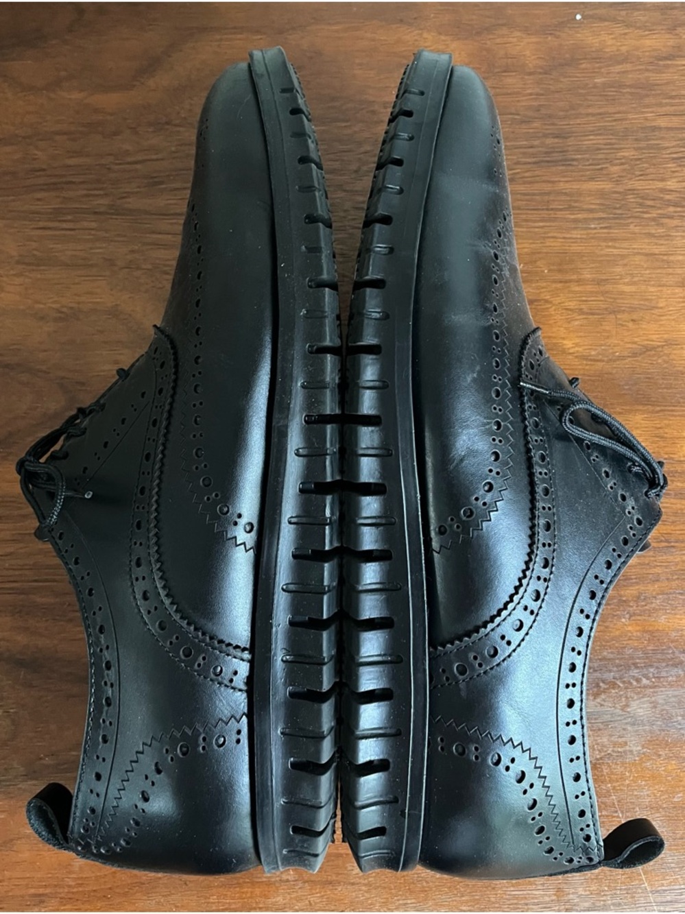 Liberty Zeno Black Leather Brogue Derby Wingtip Oxford Shoes